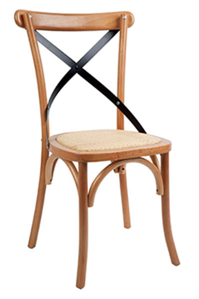 Crossback Chair With Metal Strap