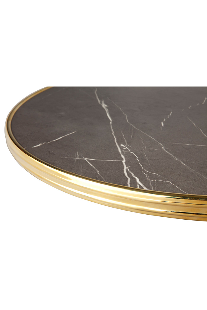 60cm Brass Edge Marble Top with Baby Paris Base