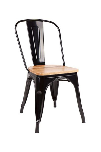 tolix chair with timber seat