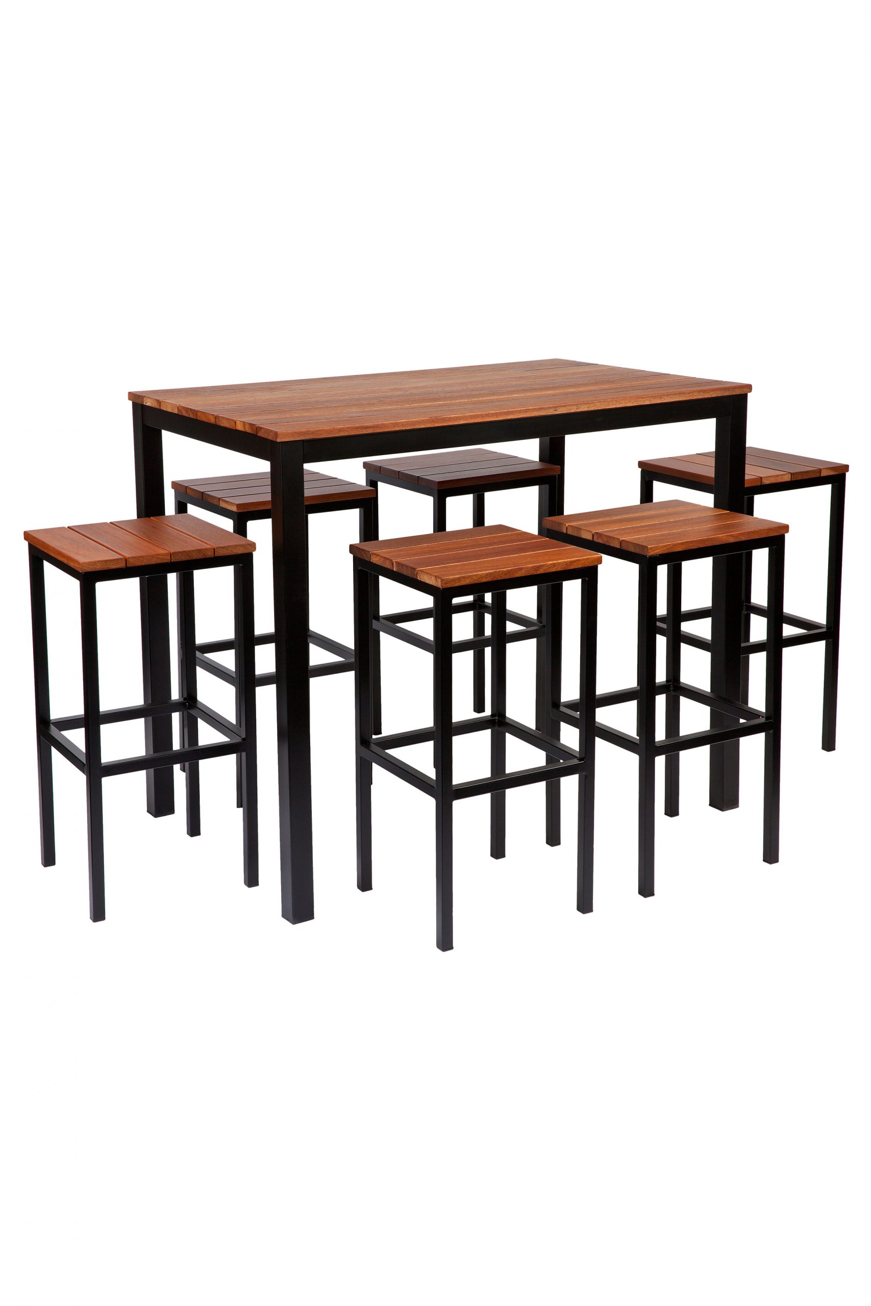 Black Galvanised Bar Table Set 1200x750 or 1800x750