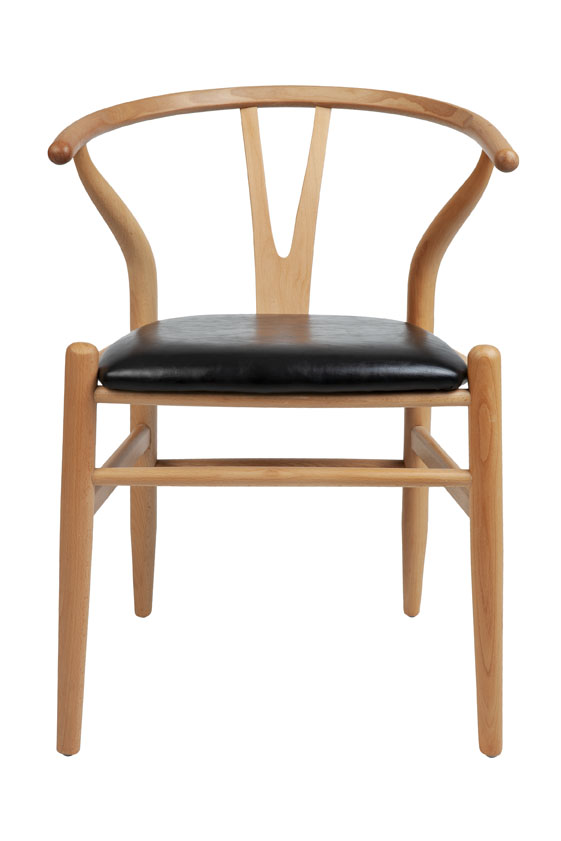 Wishbone Chair - Black Vinyl Seat