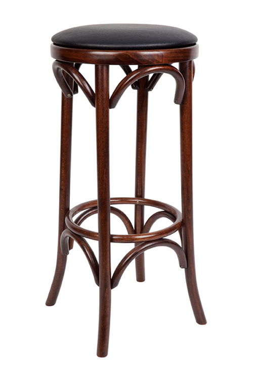 No 18 Bentwood Barstool Padded with Leather