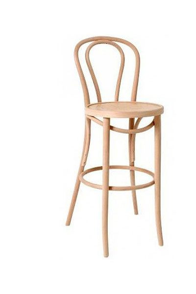 No 18 Bentwood Barstool With Back Beech