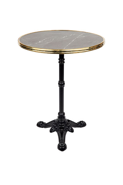60cm Brass Edge Marble Top with Baby Paris Base